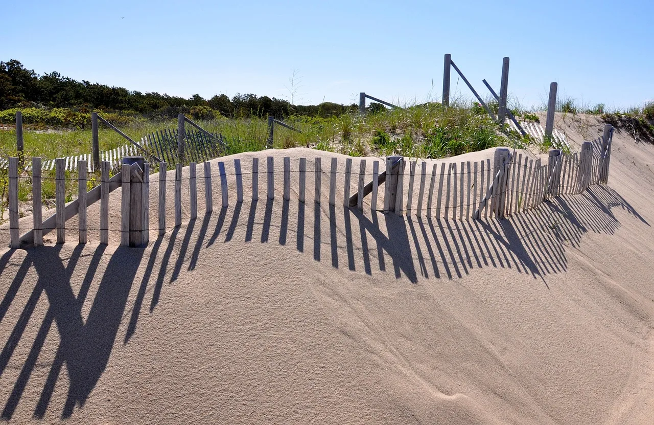 cape cod, provincetown, dune grass, shadows, fence patterns, sand, fence, beach, dune, vacation, sea, ocean, coast, nature, shore, summer, seashore, tourism, travel, blue sky, water, sunny, blue, holiday, sky, picket, clouds, landscape, peaceful, white, dunes, outdoor, coastal, nautical, grass, recreation, natural, wood, park, resort, calm, idyllic, environment, serene, beautiful, pretty, sand dune, vegetation. Coastal fence materials in Halifax and St. John's, salt, wind and rock