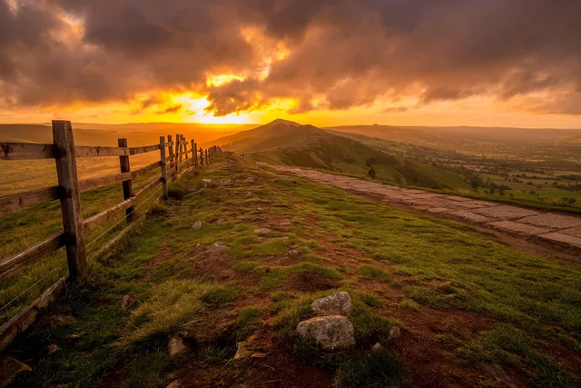 hill, wooden fence, sunset, sunrise, fence, ridge, peak, stone path, golden hour, landscape, countryside, nature, clouds, famous gate, mood, mam tor, peak district, derbyshire, england, hill, sunset, sunrise, fence, fence, fence, fence, fence, golden hour, peak district, peak district, derbyshire, england, england, england. Marketing a fence contractor business: what brings customers