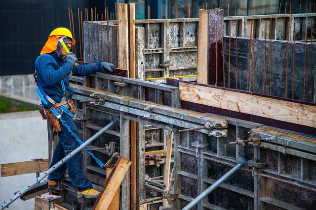worker, employee, security, work, construction company, cement, scaffold, job, men, person, helmet, labor, builder, people, tool, build, harness, tower, concrete, exterior, worker,. Fence contractor pay rates and labor costs