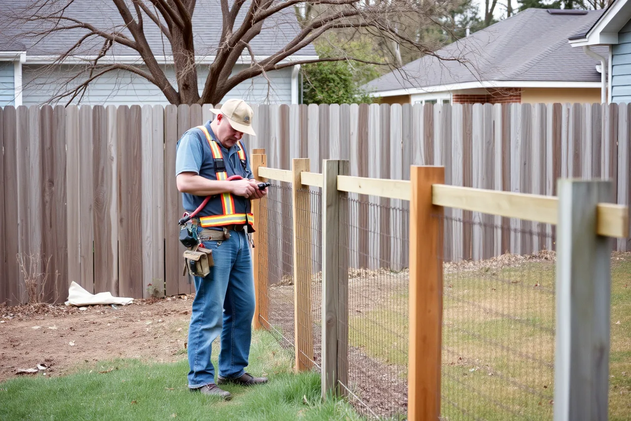 Fence contractor speaking with the neighbor before boundary work starts (More referrals for a fence contractor business: what actually works)
