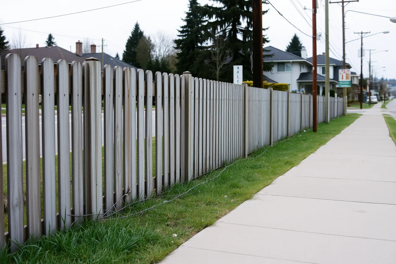 Low fence on Vancouver boulevard strip near street corner (How Vancouver fence contractors quote cedar and composite in a wet climate)